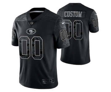 Men's San Francisco 49ers ACTIVE PLAYER Custom Black Reflective Limited Stitched Football Jersey