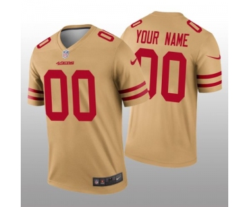 Men's San Francisco 49ers Custom Gold Inverted Legend Jersey