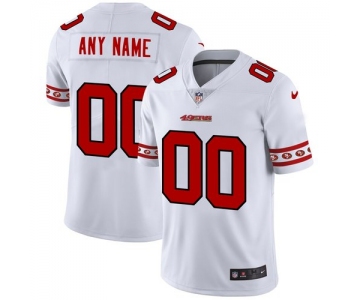 Men's San Francisco 49ers Custom Nike White Team Logo Vapor Limited NFL Jersey