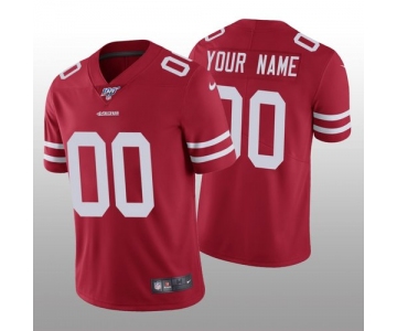 Men's San Francisco 49ers Custom Scarlet Vapor Limited 100th Season Jersey