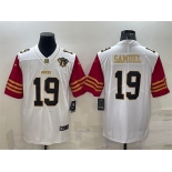 Men's San Francisco 49ers #19 Deebo Samuel White Gold Edition With 75TH Patch Limited Stitched Football Jersey