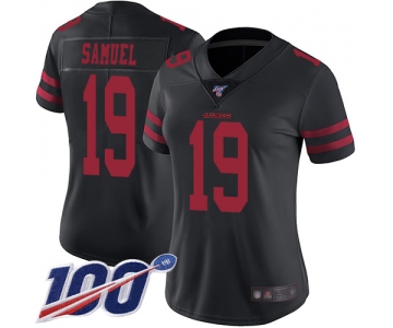 Nike 49ers #19 Deebo Samuel Black Alternate Women's Stitched NFL 100th Season Vapor Limited Jersey