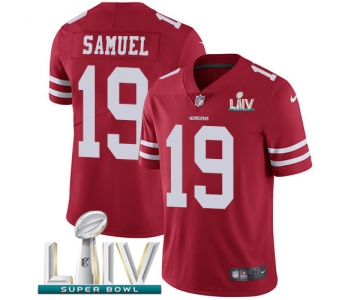 Nike 49ers #19 Deebo Samuel Red Super Bowl LIV 2020 Team Color Men's Stitched NFL Vapor Untouchable Limited Jersey