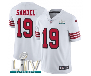 Nike 49ers #19 Deebo Samuel White Super Bowl LIV 2020 Rush Men's Stitched NFL Vapor Untouchable Limited Jersey