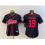Women's San Francisco 49ers #19 Deebo Samuel Black With Patch Cool Base Stitched Baseball Jersey