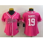 Women's San Francisco 49ers #19 Deebo Samuel Pink With Patch Cool Base Stitched Baseball Jersey