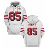 Men's San Francisco 49ers #85 George Kittle 2021 White 75th Anniversary Pullover Hoodie