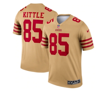 Men's San Francisco 49ers #85 George Kittle 2022 New Gold Inverted Legend Stitched Football Jersey