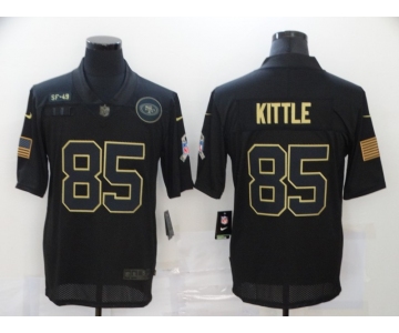 Men's San Francisco 49ers #85 George Kittle Black 2020 Salute To Service Stitched NFL Nike Limited Jersey