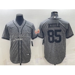 Men's San Francisco 49ers #85 George Kittle Gray With Patch Cool Base Stitched Baseball Jersey