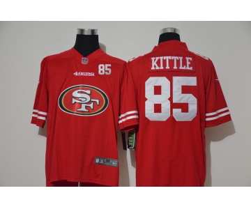 Men's San Francisco 49ers #85 George Kittle Red 2020 Big Logo Number Vapor Untouchable Stitched NFL Nike Fashion Limited Jersey