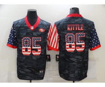 Men's San Francisco 49ers #85 George Kittle USA Camo 2020 Salute To Service Stitched NFL Nike Limited Jersey