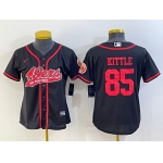 Women's San Francisco 49ers #85 George Kittle Black With Patch Cool Base Stitched Baseball Jersey