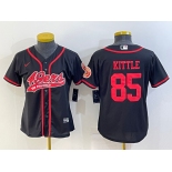 Women's San Francisco 49ers #85 George Kittle Black With Patch Cool Base Stitched Baseball Jersey