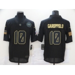 Men's San Francisco 49ers #10 Jimmy Garoppolo Black 2020 Salute To Service Stitched NFL Nike Limited Jersey