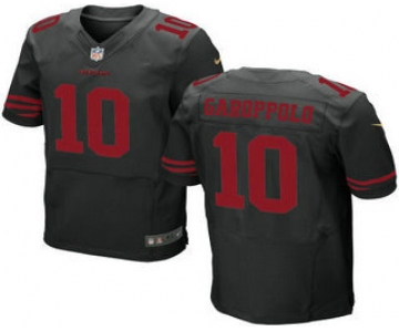 Men's San Francisco 49ers #10 Jimmy Garoppolo Black Alternate Stitched NFL Nike Elite Jersey