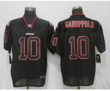 Men's San Francisco 49ers #10 Jimmy Garoppolo Lights Out Black Stitched NFL Nike Elite Jersey