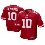 Men's San Francisco 49ers #10 Jimmy Garoppolo Scarlet Red Team Color Stitched NFL Nike Game Jersey