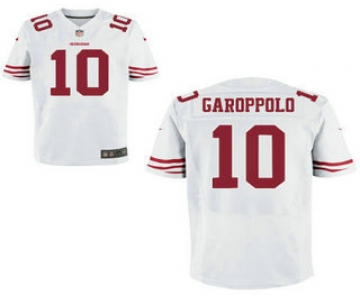 Men's San Francisco 49ers #10 Jimmy Garoppolo White Road Stitched NFL Nike Elite Jersey