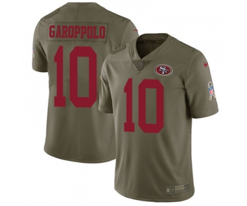 Nike 49ers #10 Jimmy Garoppolo Olive Men's Stitched NFL Limited 2017 Salute to Service Jersey