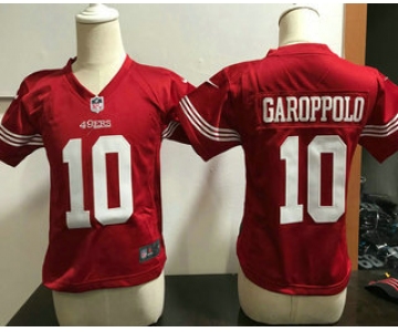Toddler San Francisco 49ers #10 Jimmy Garoppolo Scarlet Red Team Color Stitched NFL Nike Game Jersey