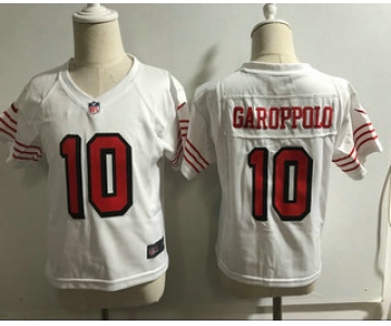 Toddler San Francisco 49ers #10 Jimmy Garoppolo White 2018 Color Rush Vapor Untouchable Limited Jersey