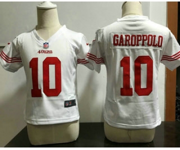 Toddler San Francisco 49ers #10 Jimmy Garoppolo White Road NFL Nike Jersey