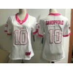 Women's Nike San Francisco 49ers #10 Jimmy Garoppolo White Pink NFL Limited Rush Fashion Jersey