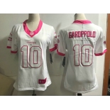 Women's Nike San Francisco 49ers #10 Jimmy Garoppolo White Pink NFL Limited Rush Fashion Jersey