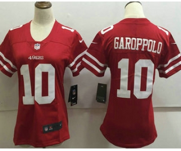 Women's San Francisco 49ers #10 Jimmy Garoppolo Red 2017 Vapor Untouchable Stitched NFL Nike Limited Jersey