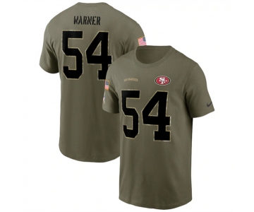 Men's San Francisco 49ers #54 Fred Warner 2022 Olive Salute to Service T-Shirt