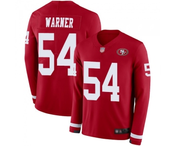 Men's San Francisco 49ers #54 Fred Warner Limited Red Therma Long Sleeve Football Jersey