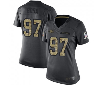 49ers #97 Nick Bosa Black Women's Stitched Football Limited 2016 Salute to Service Jersey