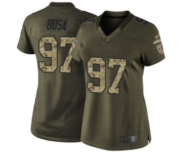 49ers #97 Nick Bosa Green Women's Stitched Football Limited 2015 Salute to Service Jersey