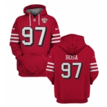 Men's San Francisco 49ers #97 Nick Bosa 2021 Red 75th Anniversary Pullover Hoodie