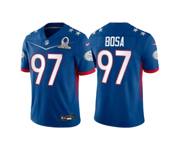 Men's San Francisco 49ers #97 Nick Bosa 2022 Royal NFC Pro Bowl Stitched Jersey