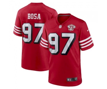Men's San Francisco 49ers #97 Nick Bosa 75th Anniversary Red Nike Jersey