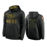 Men's San Francisco 49ers #97 Nick Bosa Black 2020 Salute To Service Sideline Performance Pullover Hoodie