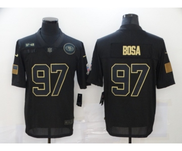 Men's San Francisco 49ers #97 Nick Bosa Black 2020 Salute To Service Stitched NFL Nike Limited Jersey