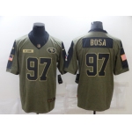 Men's San Francisco 49ers #97 Nick Bosa Nike Olive 2021 Salute To Service Limited Player Jersey