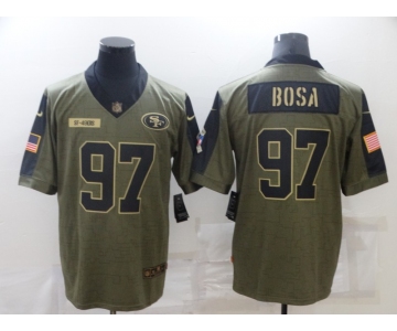 Men's San Francisco 49ers #97 Nick Bosa Nike Olive 2021 Salute To Service Limited Player Jersey
