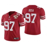 Men's San Francisco 49ers #97 Nick Bosa Red 75th Anniversary Patch 2021 Vapor Untouchable Stitched Nike Limited Jersey