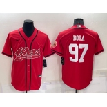 Men's San Francisco 49ers #97 Nick Bosa Red Stitched Cool Base Nike Baseball Jersey