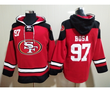 Men's San Francisco 49ers #97 Nick Bosa Red Team Color New NFL Hoodie