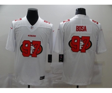 Men's San Francisco 49ers #97 Nick Bosa White 2020 Shadow Logo Vapor Untouchable Stitched NFL Nike Limited Jersey
