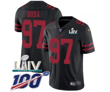 Nike 49ers #97 Nick Bosa Black Super Bowl LIV 2020 Alternate Men's Stitched NFL 100th Season Vapor Limited Jersey