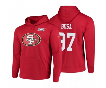 San Francisco 49ers #97 Nick Bosa Nike NFL 100 Primary Logo Circuit Name & Number Pullover Hoodie Scarlet