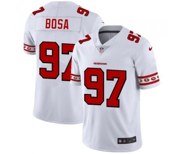 San Francisco 49ers #97 Nick Bosa Nike White Team Logo Vapor Limited NFL Jersey