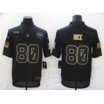 Men's San Francisco 49ers #80 Jerry Rice Black 2020 Salute To Service Stitched NFL Nike Limited Jersey