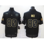 Men's San Francisco 49ers #80 Jerry Rice Black 2020 Salute To Service Stitched NFL Nike Limited Jersey